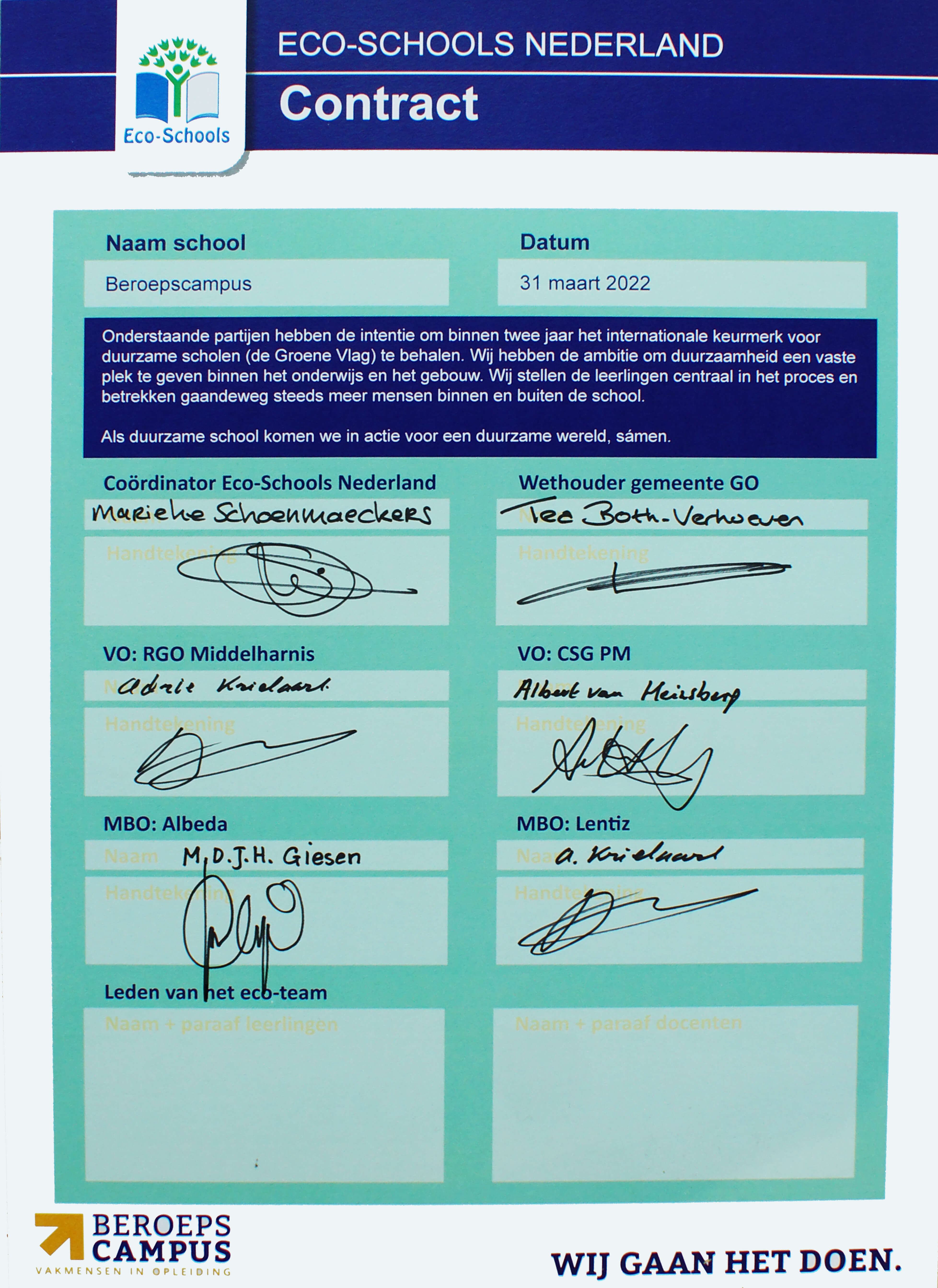 Contract ecoteam